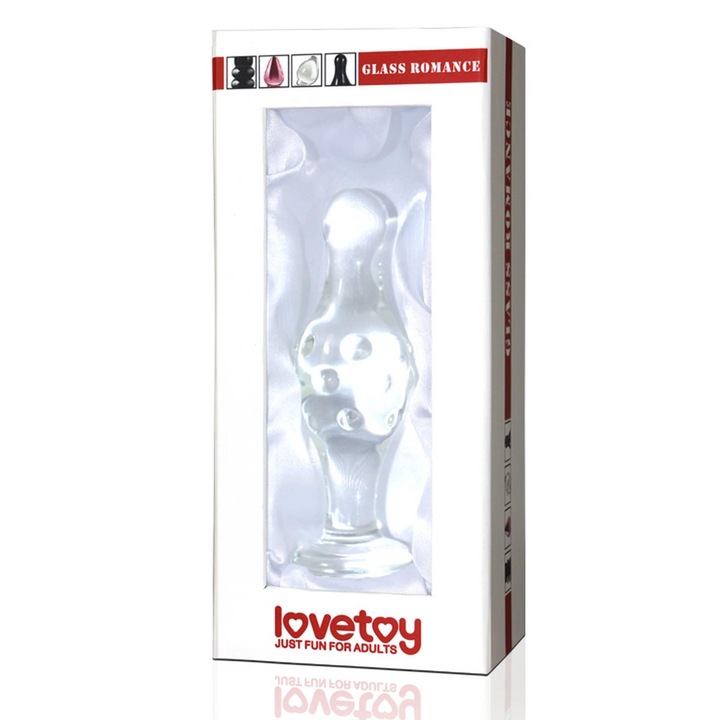 Анална тапа LOVETOY, Стъкло, 4.5 инча, Прозрачен