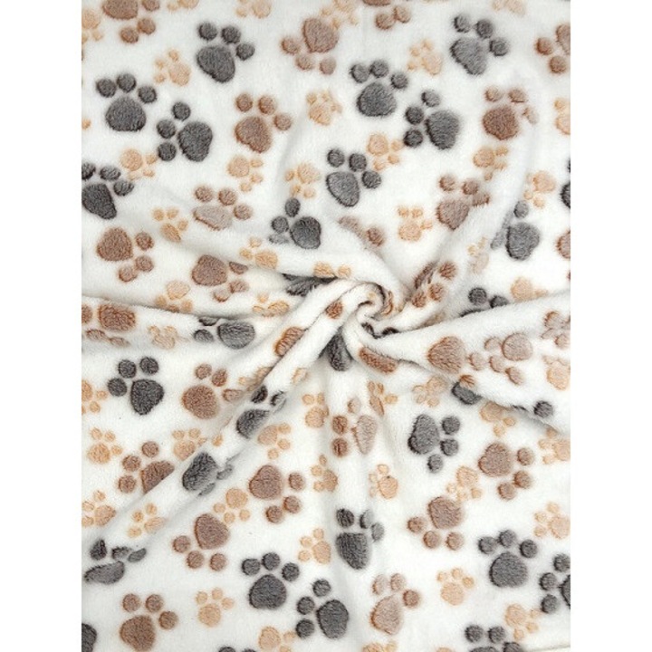 AIO gyári sarki takaró, 100x70 cm, fehér, barna-szürke mancsokkal