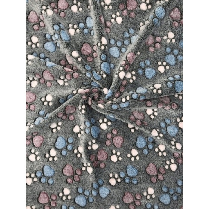 AIO Gyári polár szőnyeg, 70x50cm, szürke, mancsmintás