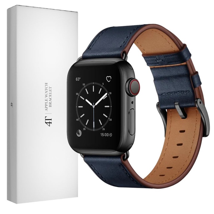 Szíj Apple Watchhoz, 4TechGoods, természetes bőr, 38/40/41 mm