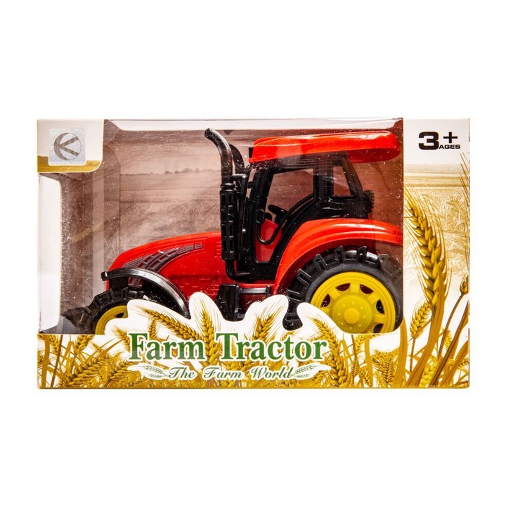 Червен трактор с фрикционен механизъм Kathay-Haster 16х9х10см