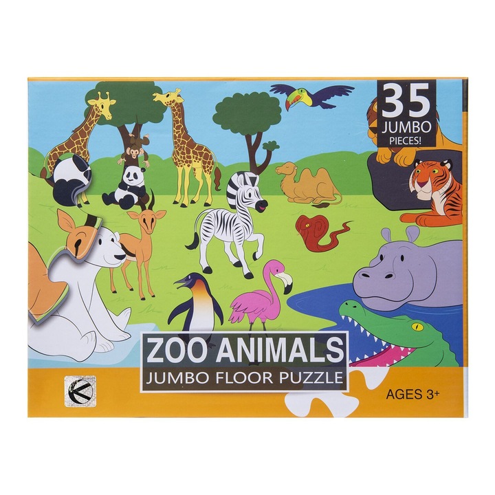 XXL пъзел Kathay-Haster с животни от зоологическата градина, 35 части, 60x44см