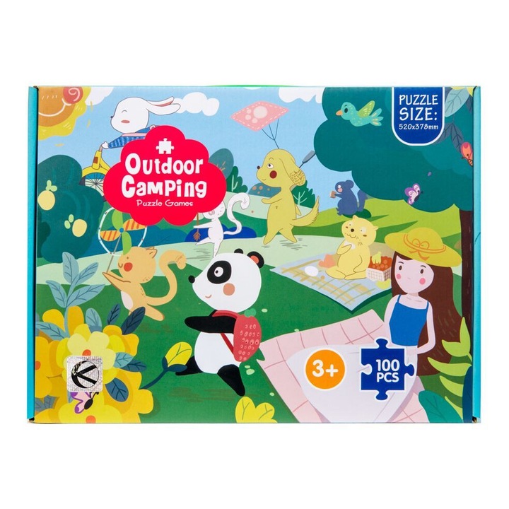 Пъзел Kathay-Haster 100 елемента, модел паркови животни, 520x378 мм, +3 години