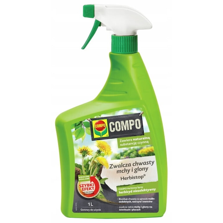 Total herbicid spray, Compo, 1L, évelő növények és mohák leküzdésére, használatra kész