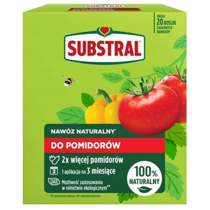 Természetes műtrágya paradicsomhoz 1,2kg Substral, bio, szemcsés, kellemetlen szag nélkül, környezetbarát