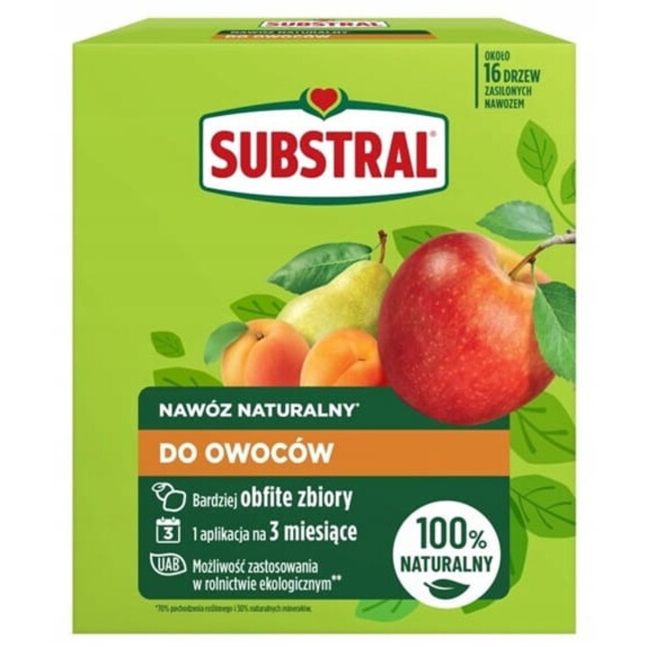 Természetes műtrágya gyümölcsökhöz és cserjékhez, Substral, 1,2 kg, magas kálium és magnézium tartalom, ökológiai