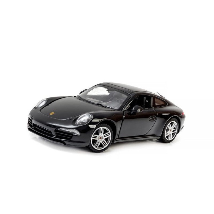 Porsche 911 Carrera S autómodell, 1:24, Rastar, fekete, 19 cm