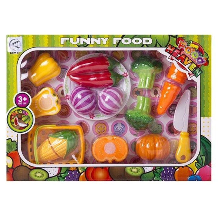 Zöldségvágó készlet, Lima, 10 db, többszínű, +3 év