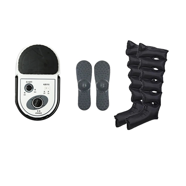Masszírozó, kompresszorral, lábszárvédővel (pár), akupunktúrás talppal (2 db), 80W, 220V