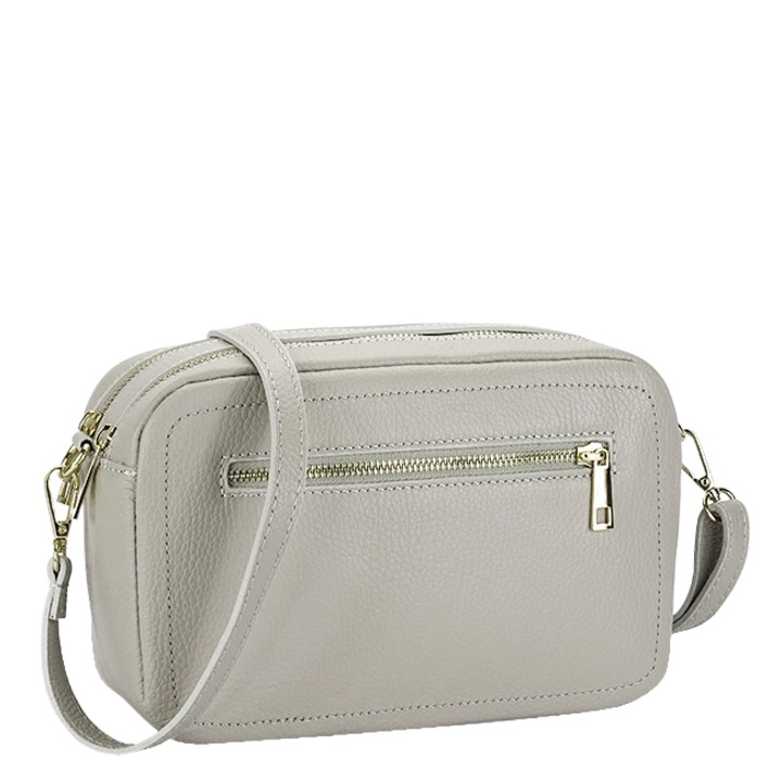 Geanta gri din piele naturala B-8915 124 Gri