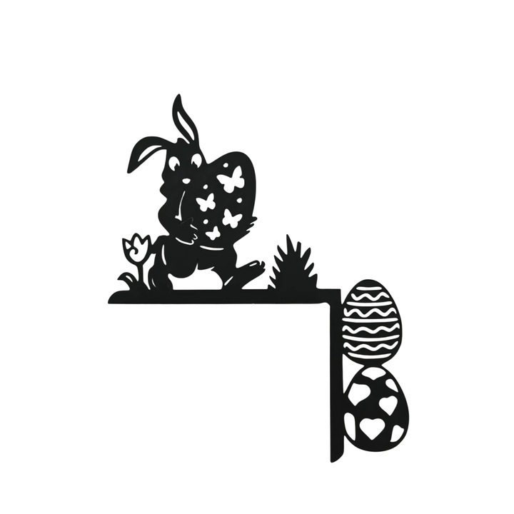 Decoratiune de Paste pentru usa, PLA, negru