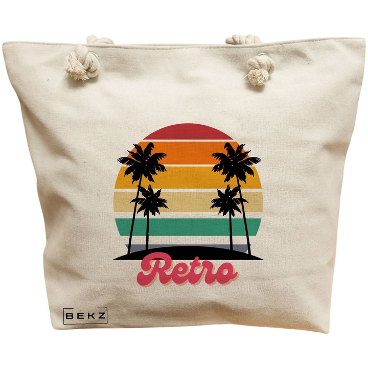 Vászon táska, női, Retro modell, 40x51 cm, bézs, BEKZ