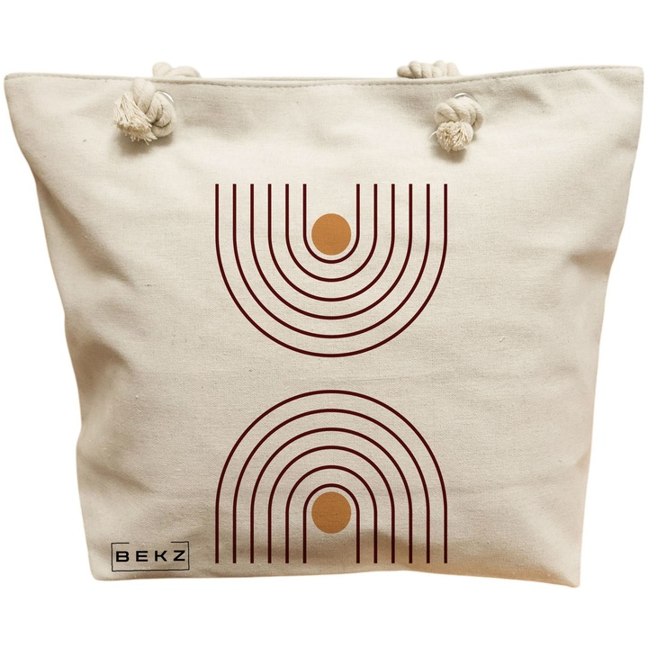 Vászon női hordtáska, Sunshine Arches modell, 40x51 cm, bézs, BEKZ