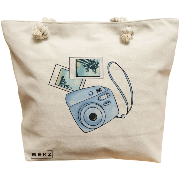 Vászon tote táska, női, utazó lányoknak 14, 40x51 cm, bézs, BEKZ