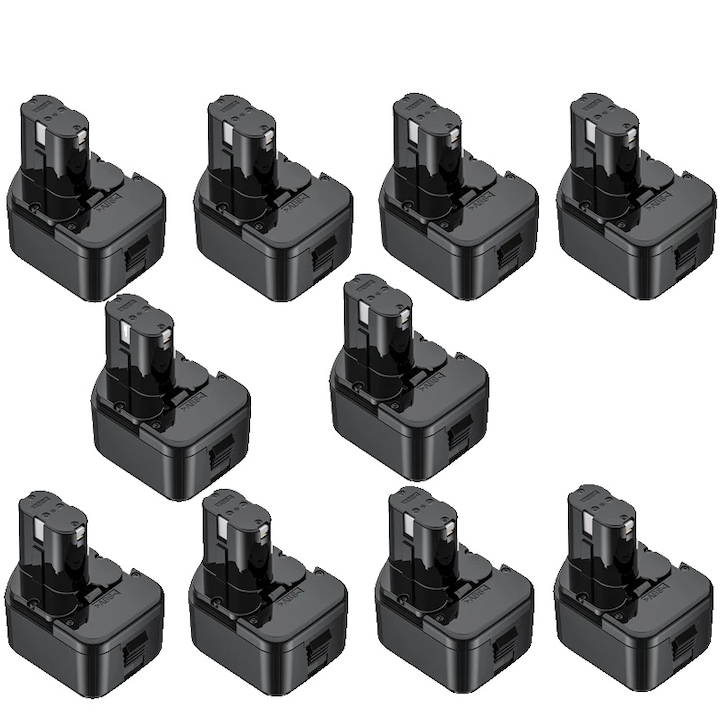10 darabos 12 V-os, 3500 mAh-s akkumulátorkészlet, Hitachi szerszámokkal kompatibilis