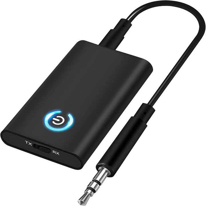 TNEAYWHE Bluetooth adó-vevő, vezeték nélküli 5.0 adapter, ultravékony, kompakt kialakítás, autóba, TV-be, PC-be, laptopba