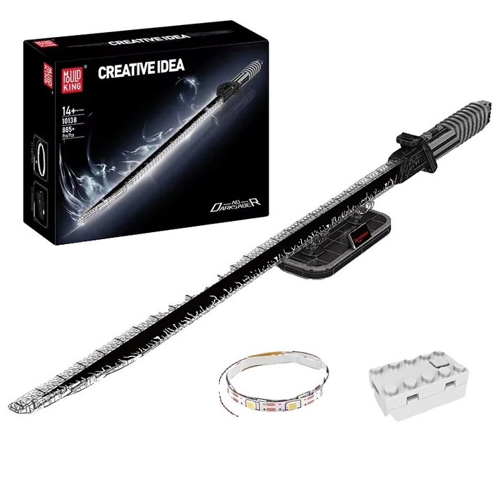 Set de constructie katana Mold King, 885 piese, material ecologic, 14+