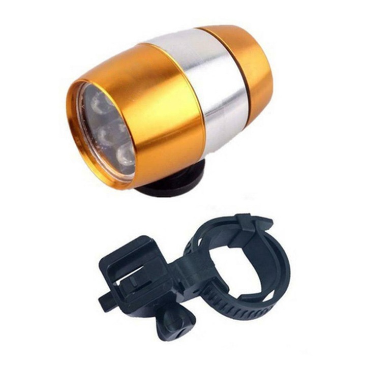 Lumina fata bicicleta 6 LED, reglabila 360, negru mat, 8.5x3.2x2.8cm