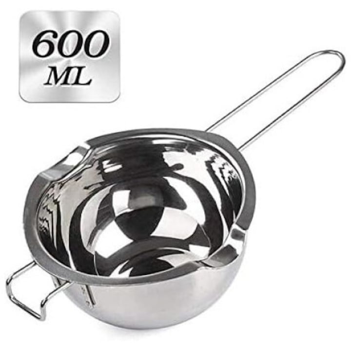 Двойна тенджера от неръждаема стомана, Enforose, устойчива на ръжда, капацитет 20Oz, дизайн с дълга дръжка, лесна употреба