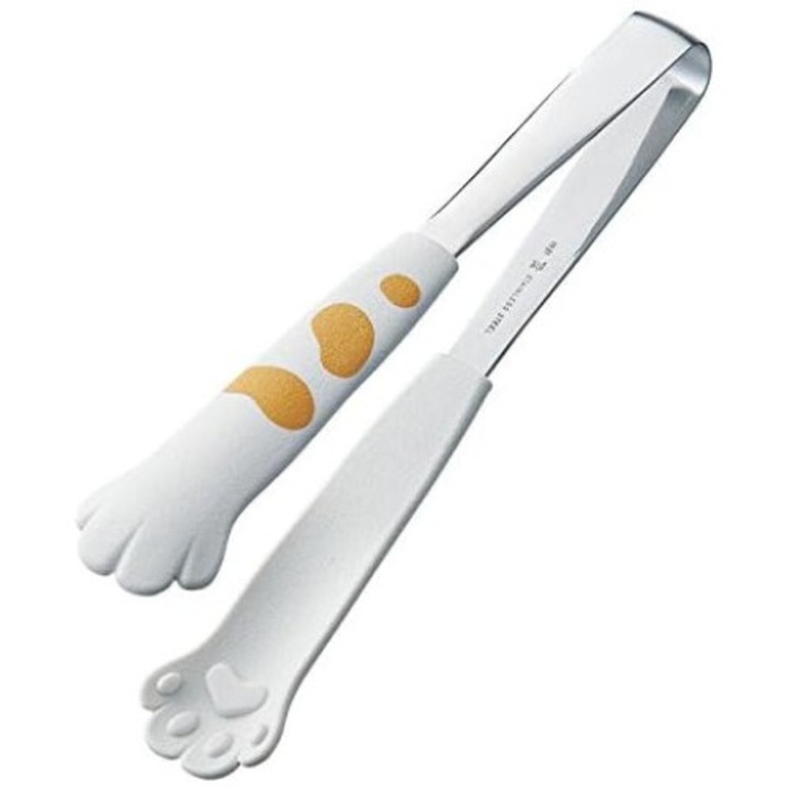 Cleste de gatit Enforose, design ergonomic, varfuri din silicon antiderapante, alb