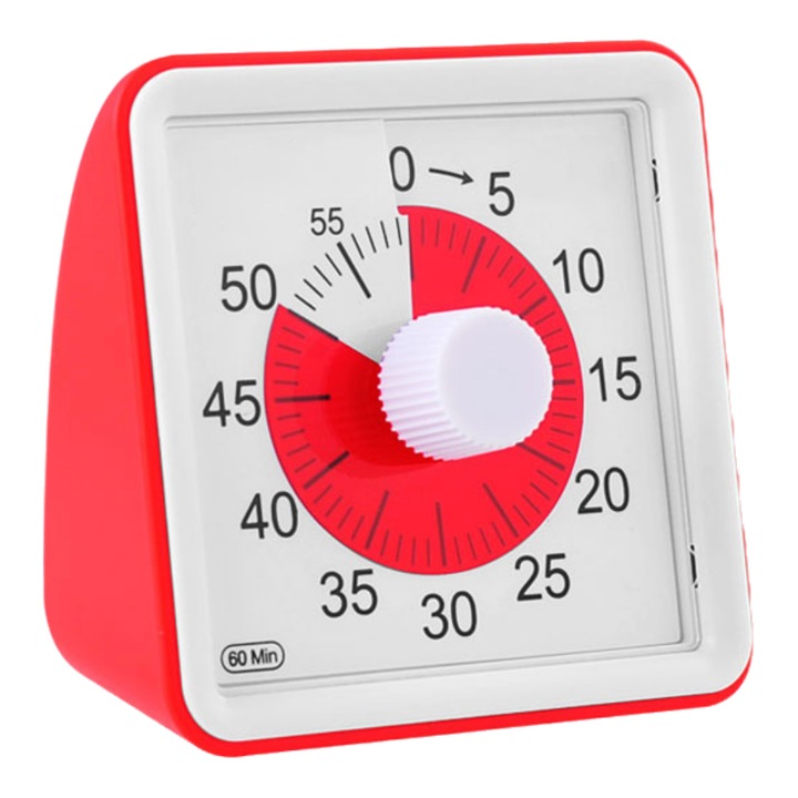 Temporizator vizual analogic Enforose, set cu alerte audio reglabile, design simplu, ideal pentru intalniri, 10x15x5cm