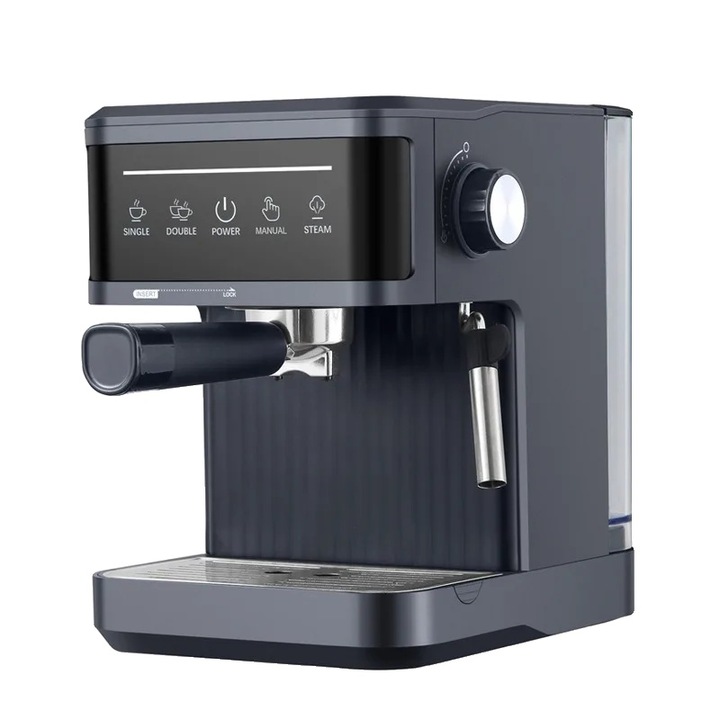 Espressor electric, 800W, semi-automat, negru, 5 bari presiune
