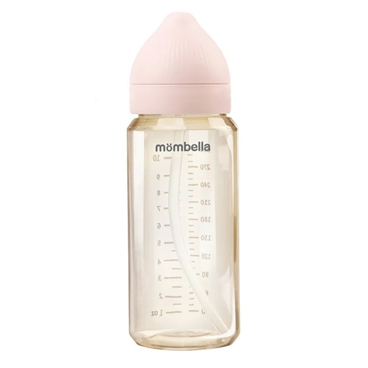 Бебешко шише, Mombella, Classic 300ml, розово, с XL биберон против колики и вентилационна система