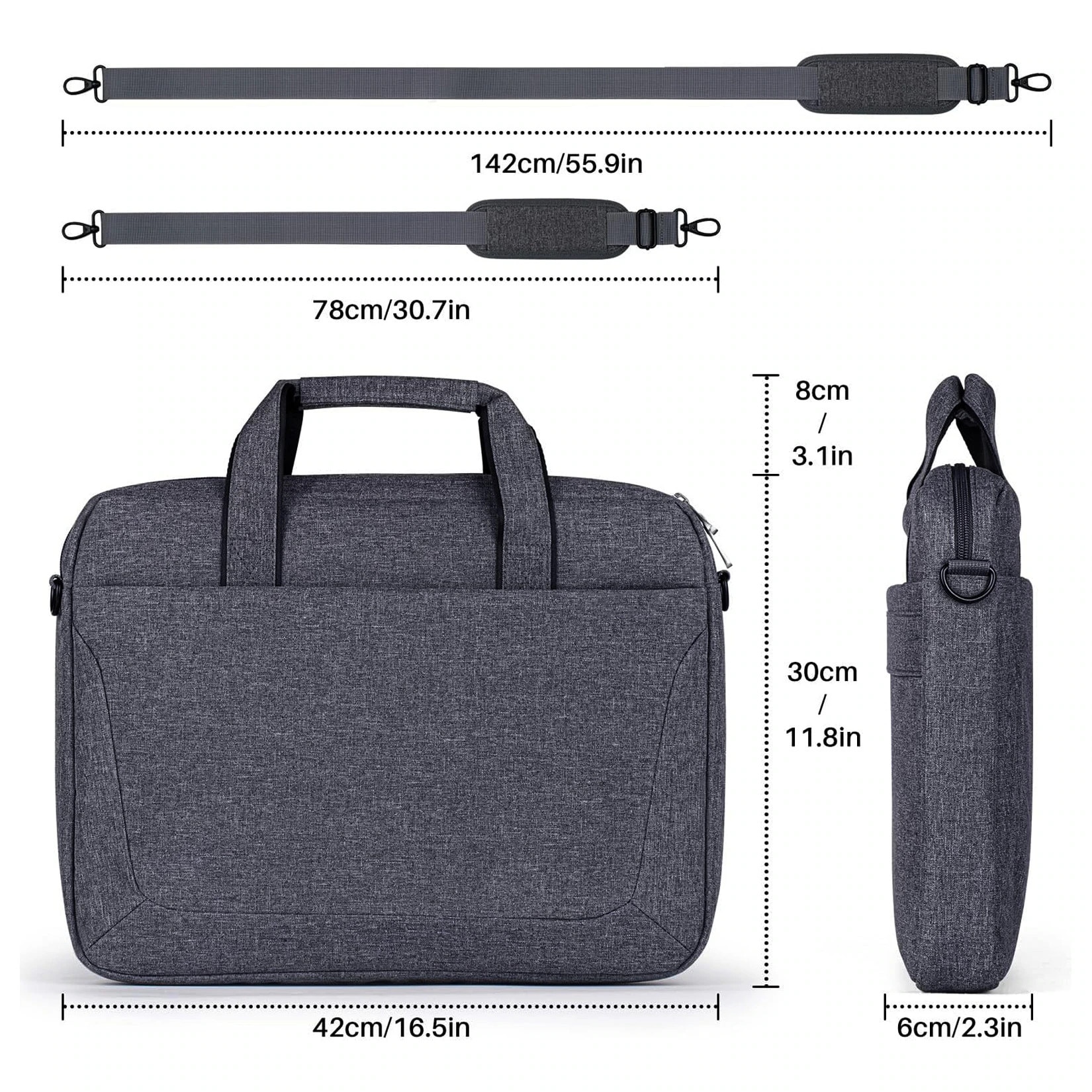 Geanta laptop, 13-15 inchi, ultrabook, captuseala microfibra, impermeabila, gri, 41x3x32cm.