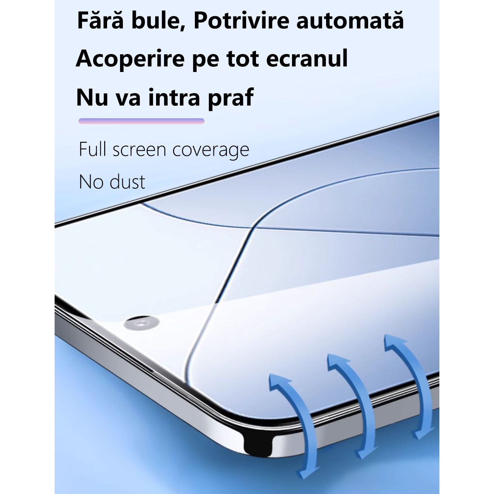 Folii de protectie telefoane, HD, Full Cover, Anti Zgarieturi, Anti Socuri, Anti-amprenta, Pentru Huawei Pura 70 pro/Pura 70 pro plus, Vine cu un dispozitiv simplu de instalare pentru o pozitionare precisa