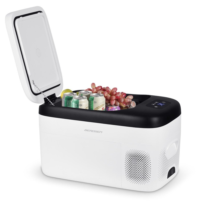 Преносима охладителна чанта Berdsen Icemax 401, 21 л, бяла, функция за охлаждане и затопляне, 56,8 x 33 x 33,2 см