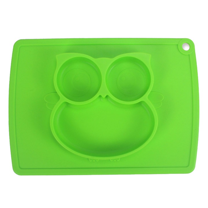 Babacél tányér, Enforose, osztott kivitel, erős tapadókorong, BPA-mentes, mikrohullámú sütőben is használható