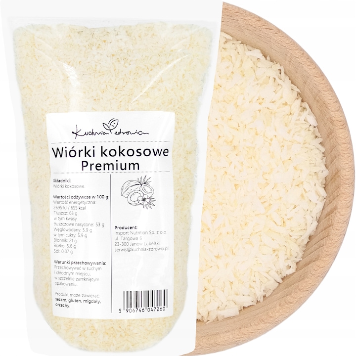 Fulgi de Cocos Premium 500g – Naturali, pentru deserturi, prajituri si decor