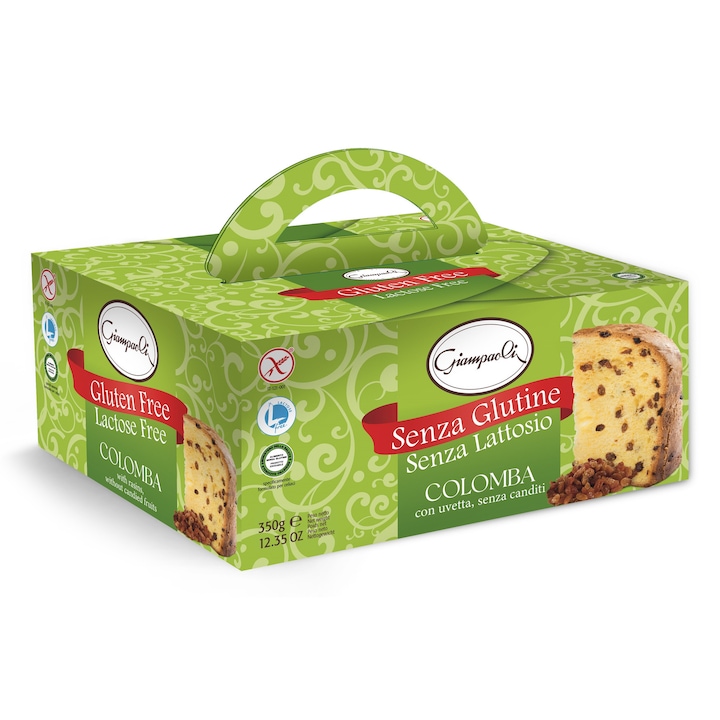 Cozonac fara gluten, fara lactoza, cu stafide, Colomba - 350g