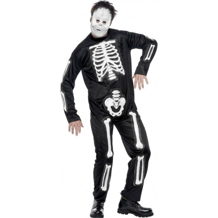 Costum complet Halloween L - Schelet cu masca