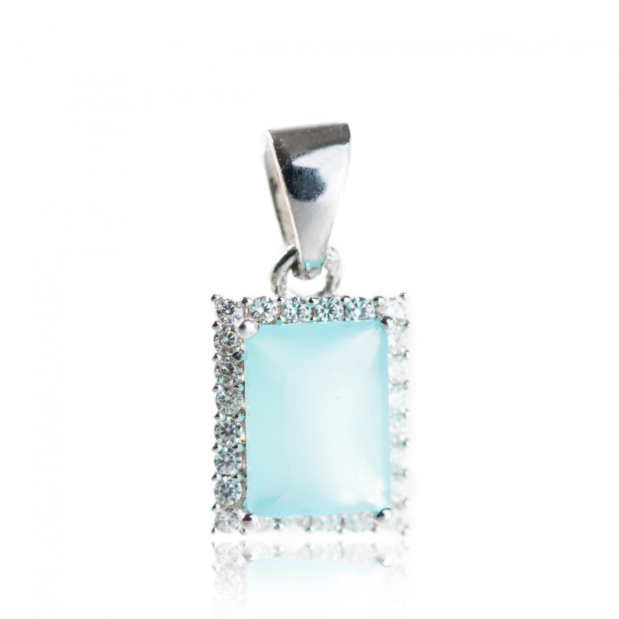 Pandantiv Daisy Fay Jewels dreptunghi zirconiu cubic bleu