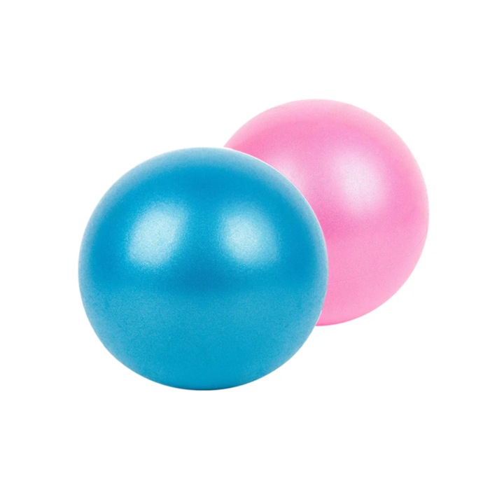 Мини топка за упражнения, топка за йога, топка за пилатес, основна тренировка и физическа терапия, подобрява баланса - синьо + розово
