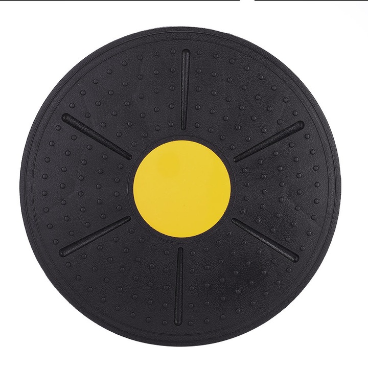 Stapanire a echilibrului fara efort, Placa de echilibru pentru exercitii de yoga pentru suprafata anti-alunecare, Imbunatatirea fortei miezului, Imbunatatirea stabilitatii, galben