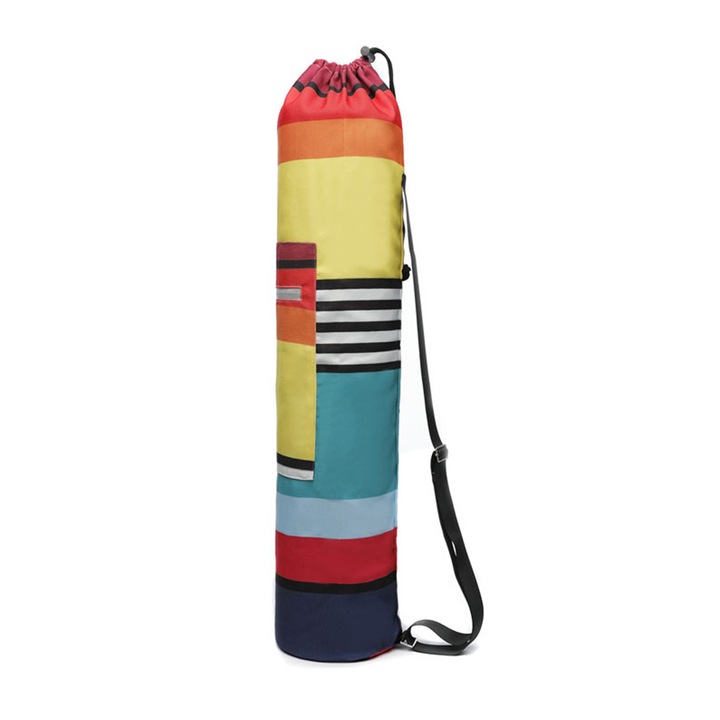 Suport pentru saltea de yoga, Enforose, curea de umar reglabila, material din panza ecologica, rezistent la apa, 75x16x16cm