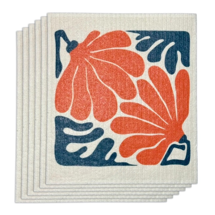 Set de 6 lavete reutilizabile ecologice, 100% biodegradabile, lavabile, potrivite pentru orice suprafata, Curatare sticla, Fara particule de prosoape, fara amprente de apa, Fara ranire a suprafetei