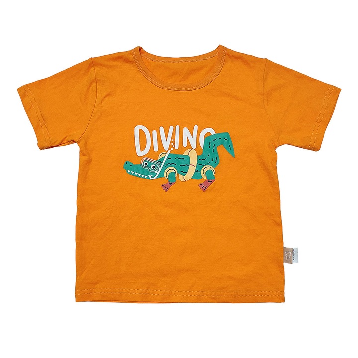 gyerek polo, pamut, vilagos narancssarga, feher, Narancssárga