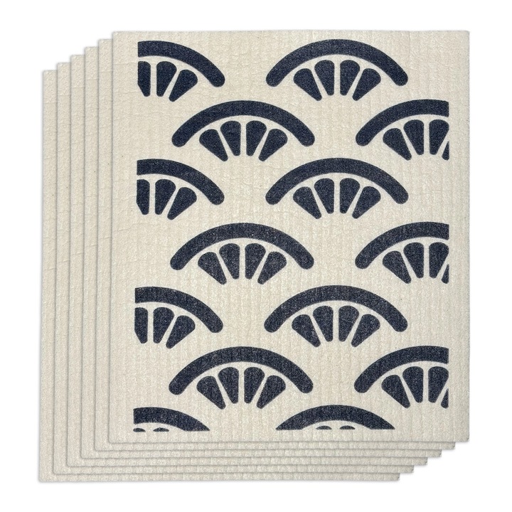 Set de 6 lavete reutilizabile ecologice, 100% biodegradabile, lavabile, design scandinav, 14-13, Curatare sticla, Fara particule de prosoape, fara amprente de apa, fara praf, Fara ranire a suprafetei