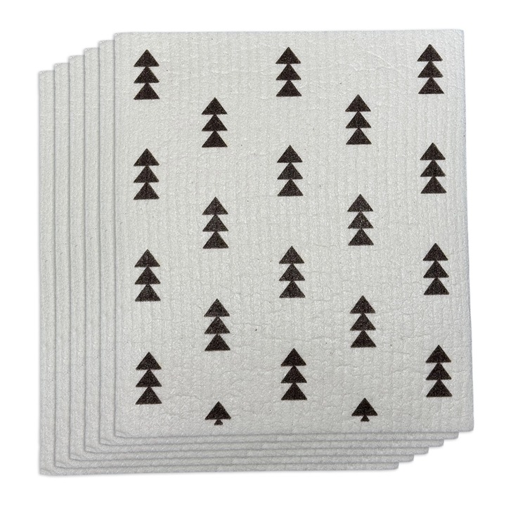 Set 6 lavete reutilizabile ecologice, 100% biodegradabile, lavabile, sigure pentru alimente, Curatare sticla, Fara particule de prosoape, fara amprente de apa, fara praf, Fara ranire a suprafetei