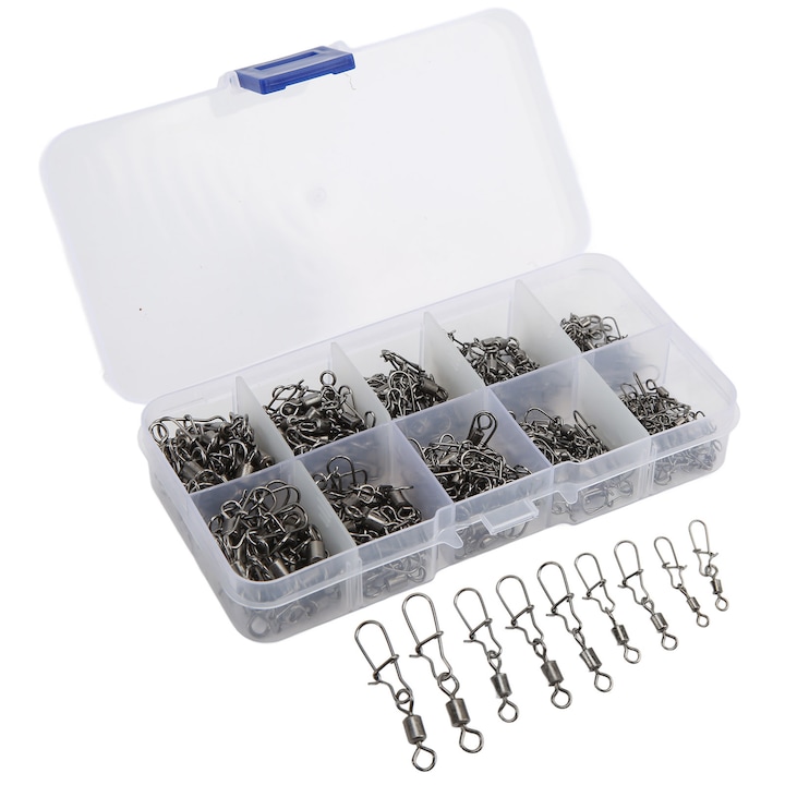 Pivoare de pescuit pentru schimbare rapida apa sarata, apa dulce, material de inalta rezistenta, conector snap, butoi pivotanti cu husa portabila de transport pentru pescarii in miscare Enforose