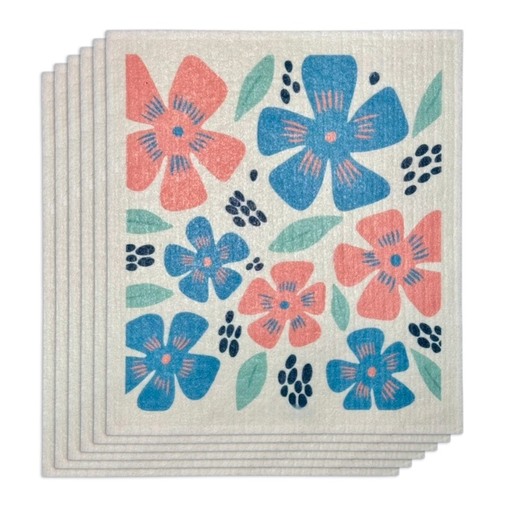 Set de 6 lavete reutilizabile ecologice, 100% biodegradabile, lavabile, potrivite pentru orice suprafata, Curatare sticla, Fara particule de prosoape, fara amprente de apa, Fara ranire a suprafetei