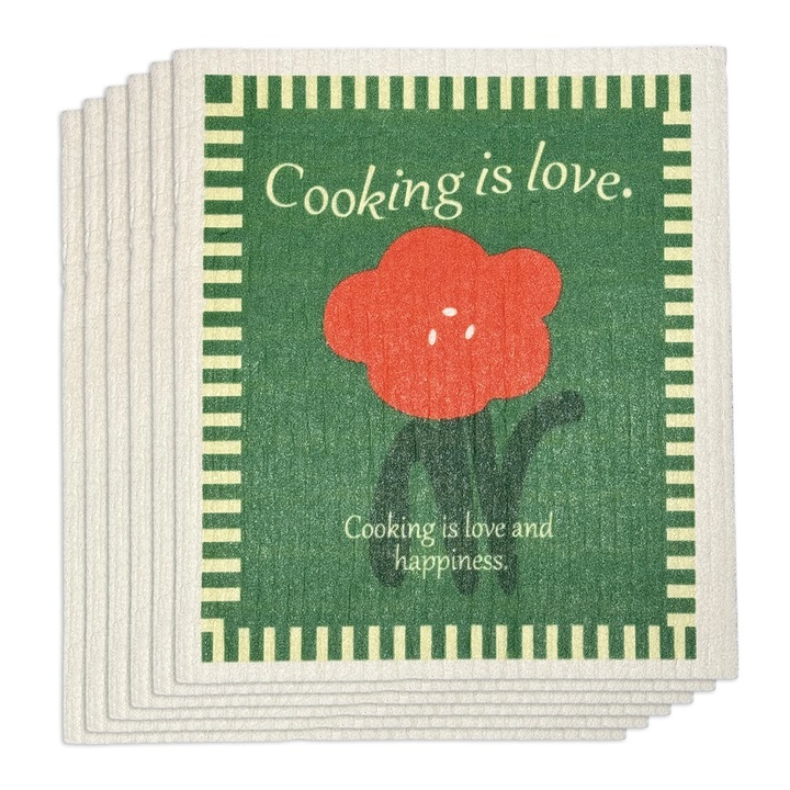 Set de 6 lavete reutilizabile ecologice, 100% biodegradabile, lavabile, design scandinav, 14-7, Curatare sticla, Fara particule de prosoape, fara amprente de apa, fara praf, Fara ranire a suprafetei