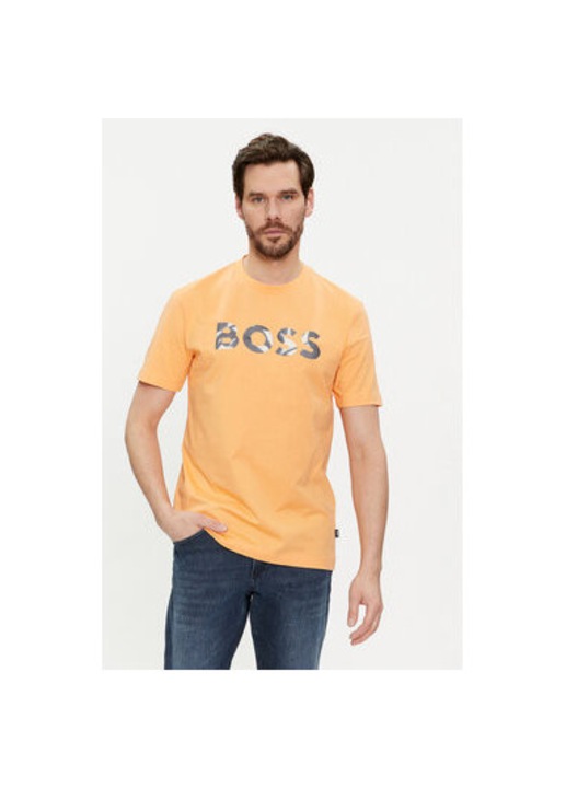 Мъжка тениска, Boss, 303675042, Памук, Оранжев, Оранжев