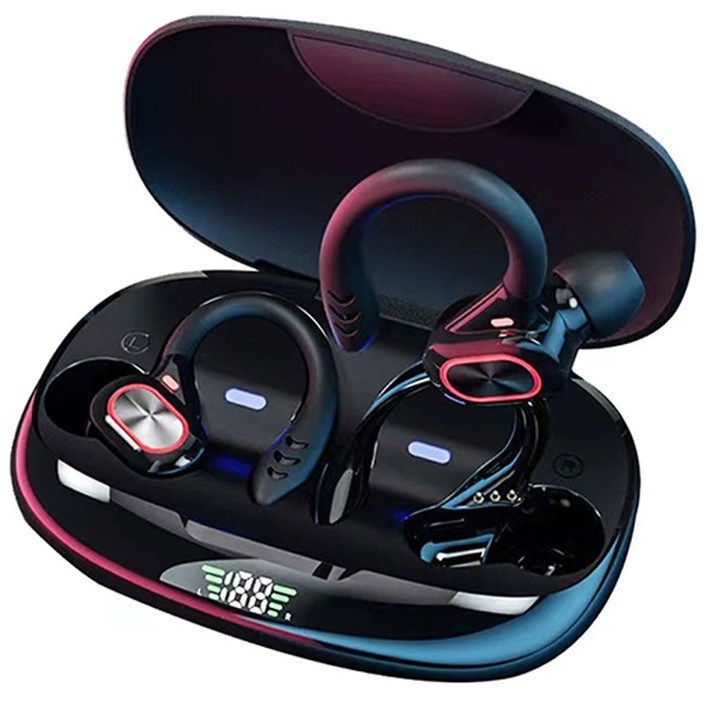 Vezeték nélküli in-ear Bluetooth 5.3 fülhallgató, mély basszus, IPX5 vízálló, fekete