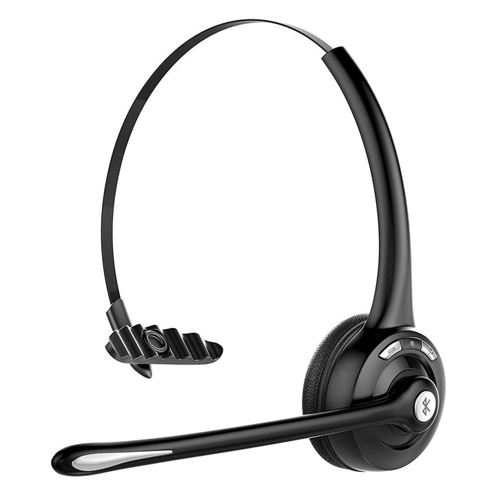 Casti wireless, microfon cu anulare zgomot, confortabile, negru, 45g