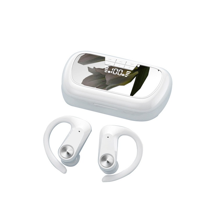 Vezeték nélküli Bluetooth 5.3 fülhallgató, LED, kényelmes, mély basszus, sport, fekete