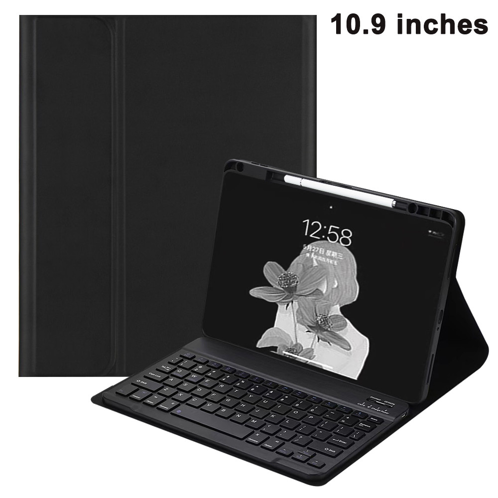 Tok billentyűzettel iPad Air 4 10,9"-hez - puha TPU hátlap és levehető mágneses Bluetooth billentyűzet (fekete)